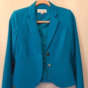 Calvin Klein turquoise Gold button jacket, size 6P